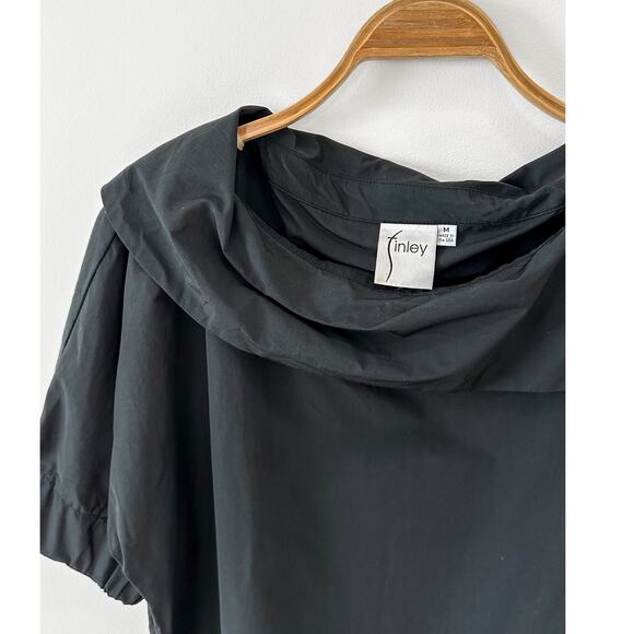 Finley Skipper Black Folded Neck Shift Dress medium - Picture 7 of 9